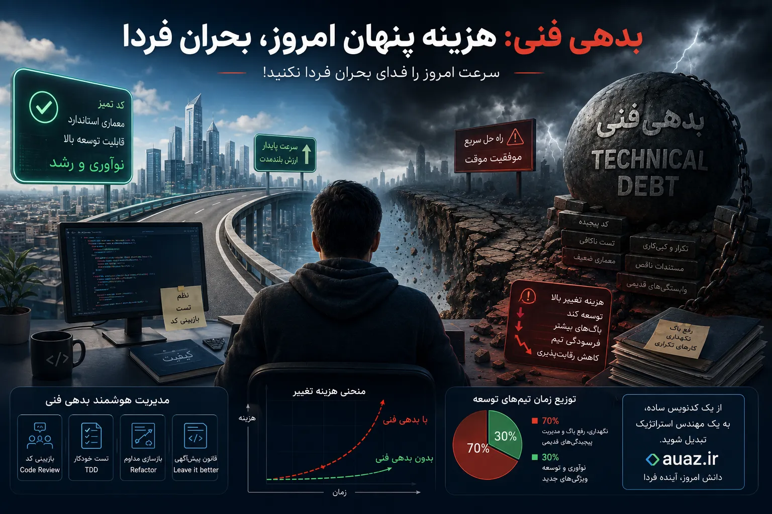 چرا کدهای شما فردا شما را به دردسر می‌اندازند؟ راهنمای مدیریت بدهی فنی در توسعه نرم‌افزار
